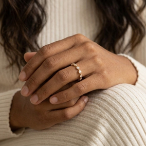 Diamond Bezel Ring I Minimalist Gold Stacking Ring I Safana Jewellery I Diamond Station Ring Gold