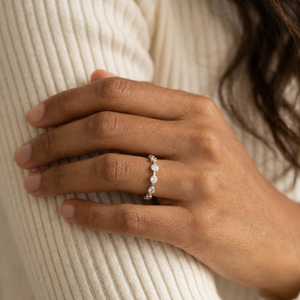 Minimalist Bezel Diamond Ring I Stacking Silver Ring I Safana Jewellery I Silver Diamond Ring