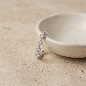 Minimalist Bezel Diamond Ring I Stacking Silver Ring I Safana Jewellery I Silver Diamond Ring