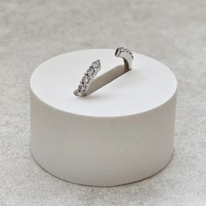 Open Cuff Diamond Ring | Silver Wedding Band Women