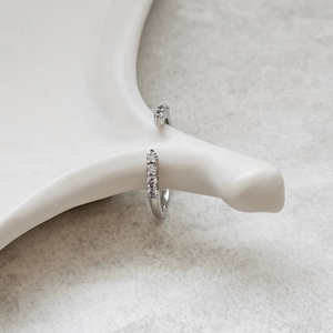 Open Cuff Diamond Ring | Silver Wedding Band Women