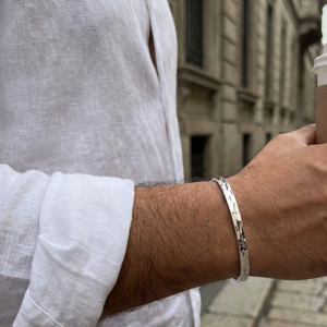 Men’s Hammered Silver Bangle | Men's Jewellery