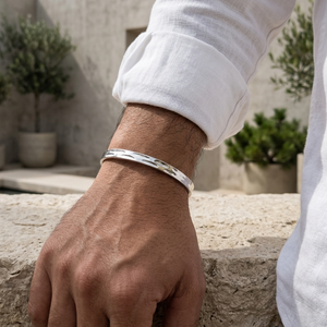 Men’s Hammered Silver Bangle | Men's Jewellery
