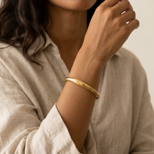 Organically Shaped Bangle Gold I Non Tarnish Waterproof Jewellery I Minimalist Jewellery