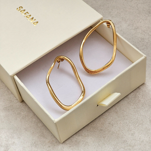 Organic Shaped Hoops Gold | Waterproof Jewellery
