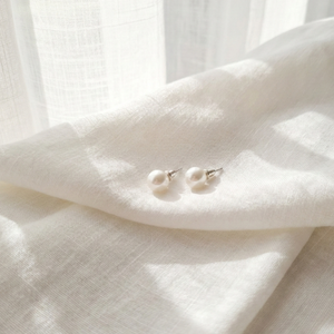 Silver Pearl Studs I Dainty Pearl Earrings I Safana Jewellery