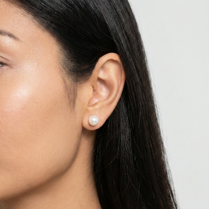 Silver Pearl Studs I Dainty Pearl Earrings I Safana Jewellery