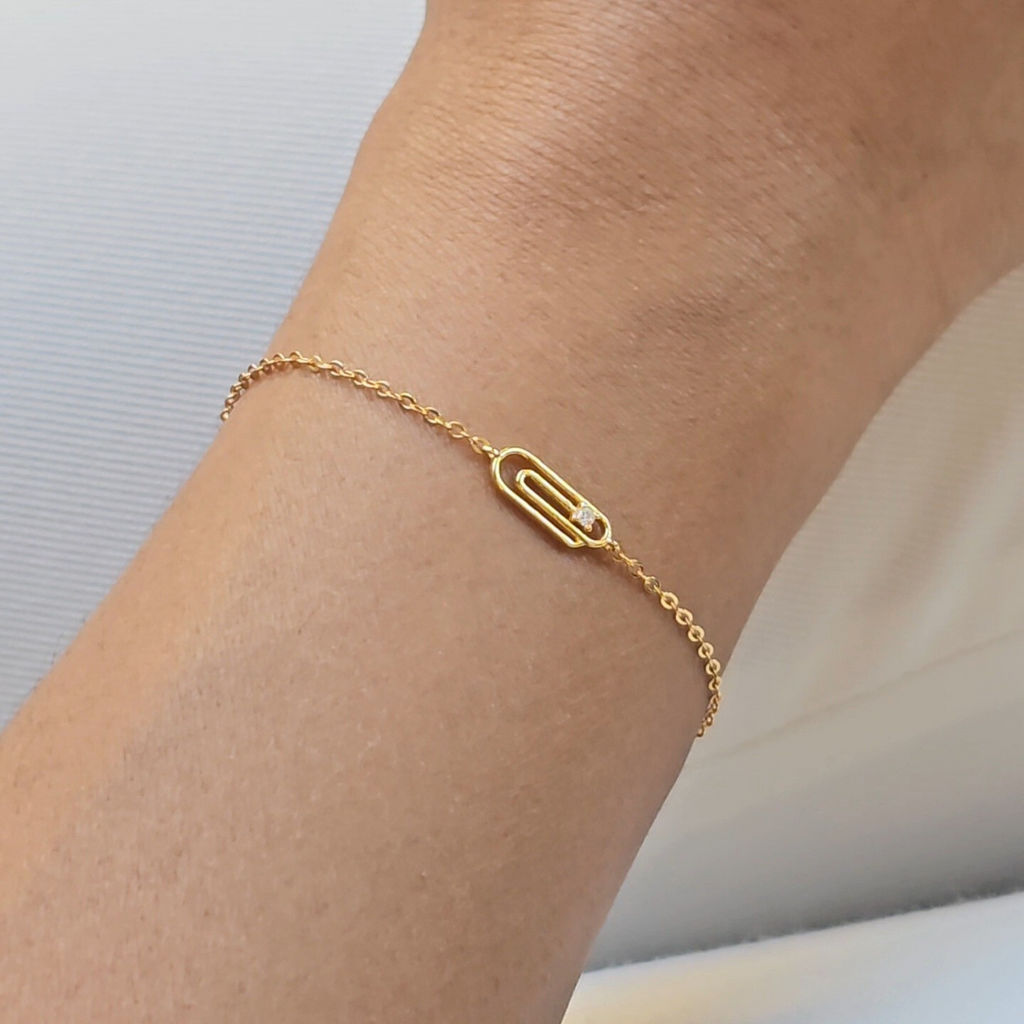 Dainty Paperclip Bracelet Gold I Sterling Silver Jewellery