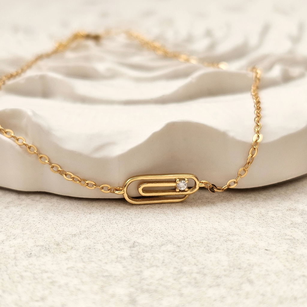 Dainty Paperclip Bracelet Gold I Sterling Silver Jewellery
