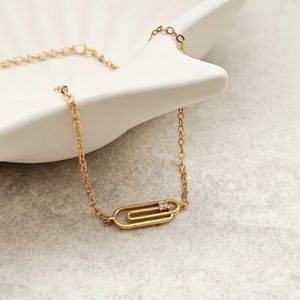 Dainty Paperclip Bracelet Gold I Sterling Silver Jewellery