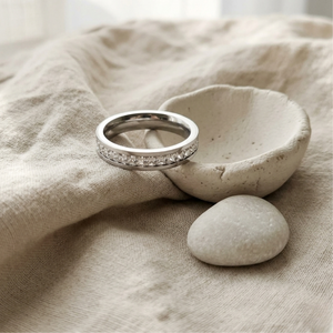 Pave Diamond Ring Silver I Waterproof Silver Ring I Safana Jewellery