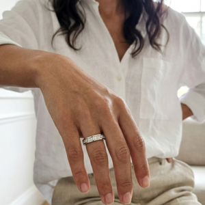 Pave Diamond Ring Silver I Waterproof Silver Ring I Safana Jewellery