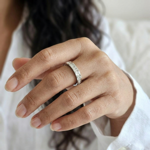 Pave Diamond Ring Silver I Waterproof Silver Ring I Safana Jewellery