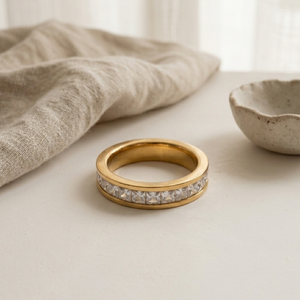 Pave Diamond Ring I Tarnish Free Ring I Women's Jewellery I Safana Jewellery