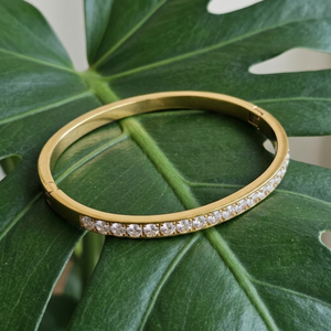 Stacking Diamond Bangle Gold I Waterproof Stacking Bracelet I Safana Jewellery