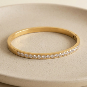 Stacking Diamond Bangle Gold I Waterproof Stacking Bracelet I Safana Jewellery