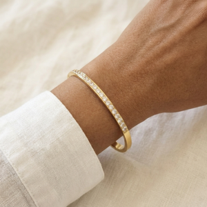 Stacking Diamond Bangle Gold I Waterproof Stacking Bracelet I Safana Jewellery