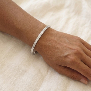 Stacking Diamond Bangle SilverI Waterproof Stacking Bangles I Safana Jewellery