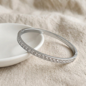 Stacking Diamond Bangle SilverI Waterproof Stacking Bangles I Safana Jewellery
