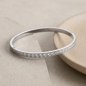 Stacking Diamond Bangle SilverI Waterproof Stacking Bangles I Safana Jewellery