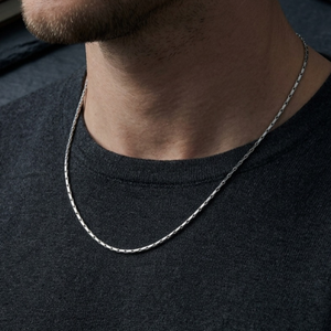 Men's Rectangular Box Chain Silver | Men's Jewellery