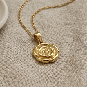 Rose Necklace Gold I Waterproof Non Tarnish Jewellery I Minimalist Jewellery