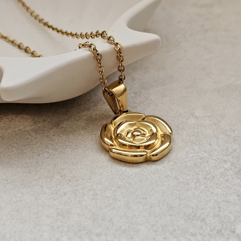 Rose Necklace Gold I Waterproof Non Tarnish Jewellery