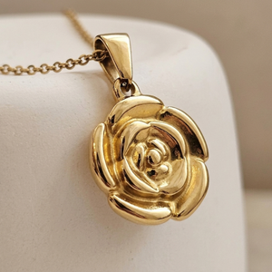 Rose Necklace Gold I Waterproof Non Tarnish Jewellery I Minimalist Jewellery