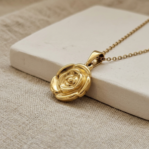 Rose Necklace Gold I Waterproof Non Tarnish Jewellery I Minimalist Jewellery