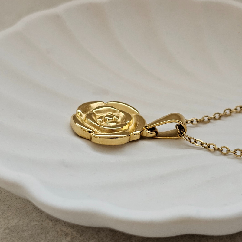 Rose Necklace Gold I Waterproof Non Tarnish Jewellery