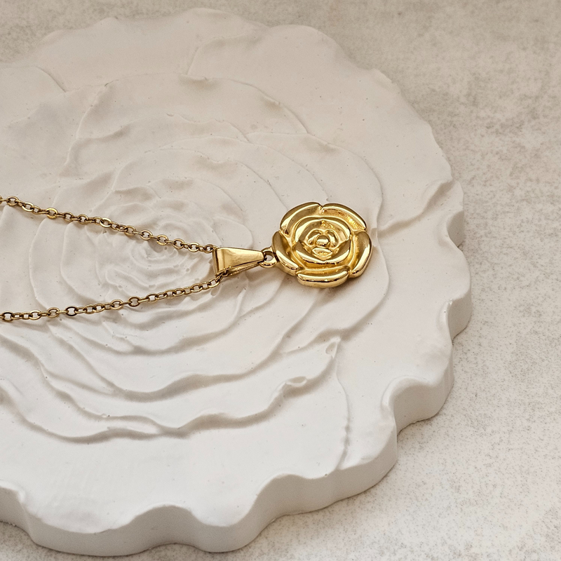 Rose Necklace Gold I Waterproof Non Tarnish Jewellery