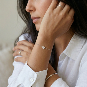 Heart Bracelet Silver I Dainty Silver Bracelet I Safana Jewellery