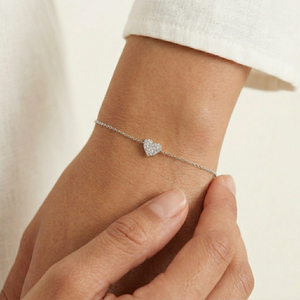 Heart Bracelet Silver I Dainty Silver Bracelet I Safana Jewellery