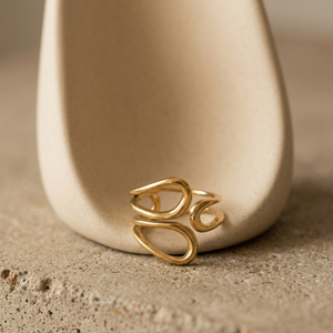 Sculptural Ring Gold | Minimalist Jewellery I Safana Jewellery