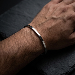 Men's Open Cuff Silver Bangle | Men's Jewellery