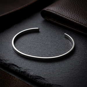 Men's Open Cuff Silver Bangle | Men's Jewellery