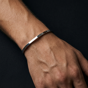 Men's Open Cuff Silver Bangle | Men's Jewellery