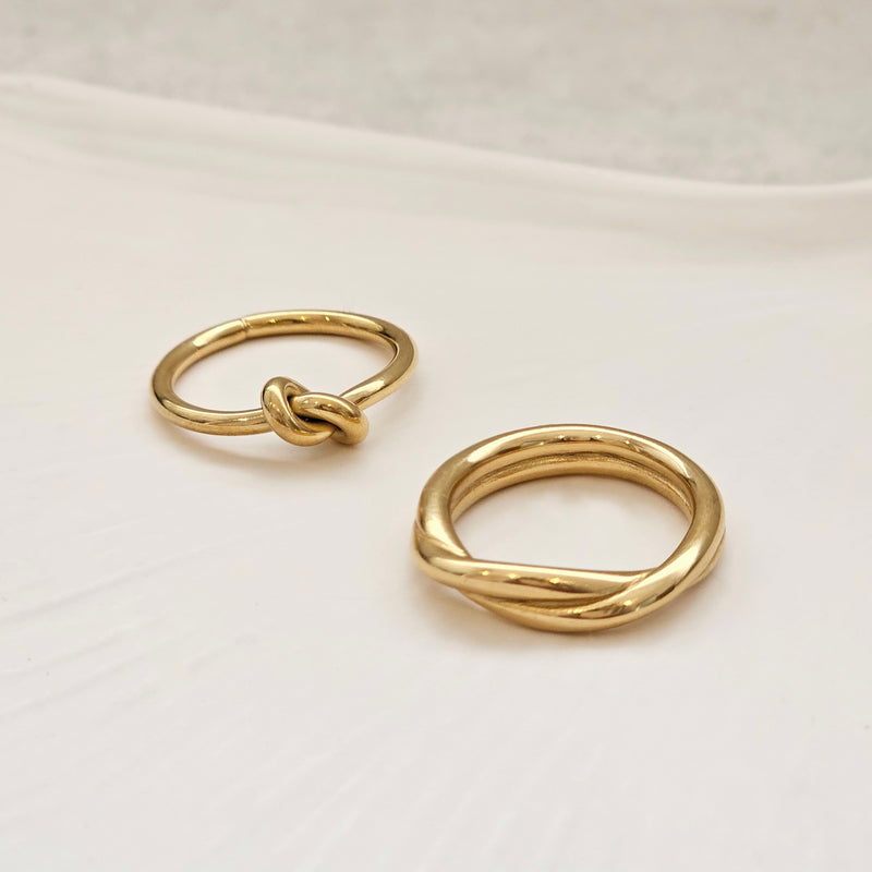 Knot Ring Gold I Love Knot Ring I Safana Jewellery