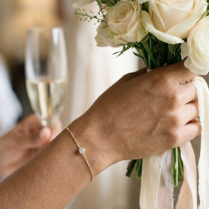 Solitaire Diamond Bracelet Gold I Dainty Diamond Bracelet I Safana Jewellery