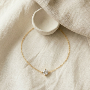 Solitaire Diamond Bracelet Gold I Dainty Diamond Bracelet I Safana Jewellery