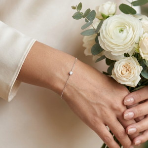 Solitaire Diamond Bracelet Silver I Dainty Diamond Bracelet I Safana Jewellery