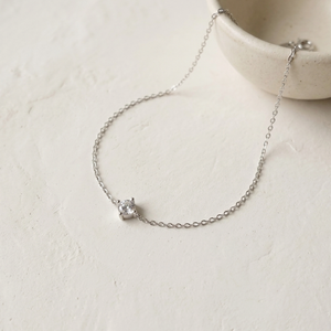 Solitaire Diamond Bracelet Silver I Dainty Diamond Bracelet I Safana Jewellery