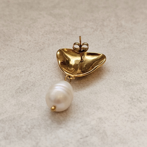 Triangle Pearl Drop Earrings