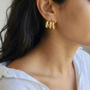 Chunky Gold Hoop Earrings I Tarnish Free Hoops I Safana Jewellery I Minimalist Jewellery