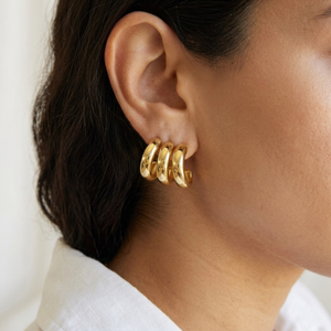 Chunky Gold Hoop Earrings I Tarnish Free Hoops I Safana Jewellery I Minimalist Jewellery