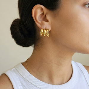 Chunky Gold Hoop Earrings I Tarnish Free Hoops I Safana Jewellery I Minimalist Jewellery