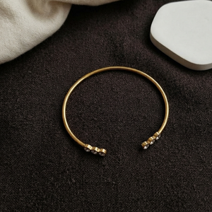 Triple Bezel Cuff Bangle I Layering Gold Jewellery I Tarnish Free