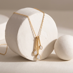 Water Drop Diamond Necklace I Minimalist Jewellery I Waterproof Jewellery