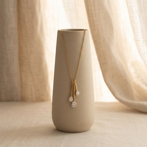 Water Drop Diamond Necklace I Minimalist Jewellery I Waterproof Jewellery