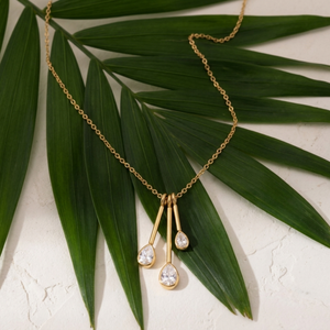 Water Drop Diamond Necklace I Minimalist Jewellery I Waterproof Jewellery